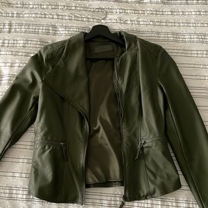 Blank NYC faux leather fitted motto jacket